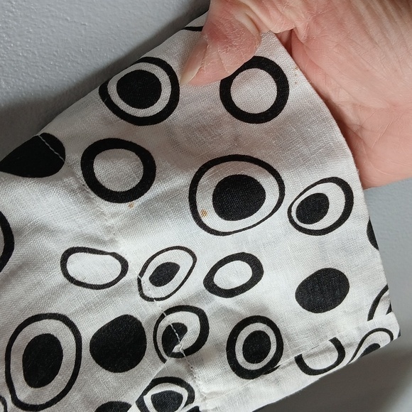 Courtney Washington Linen Black and White Polka Dot Blouse Womens Medium - Picture 6 of 7